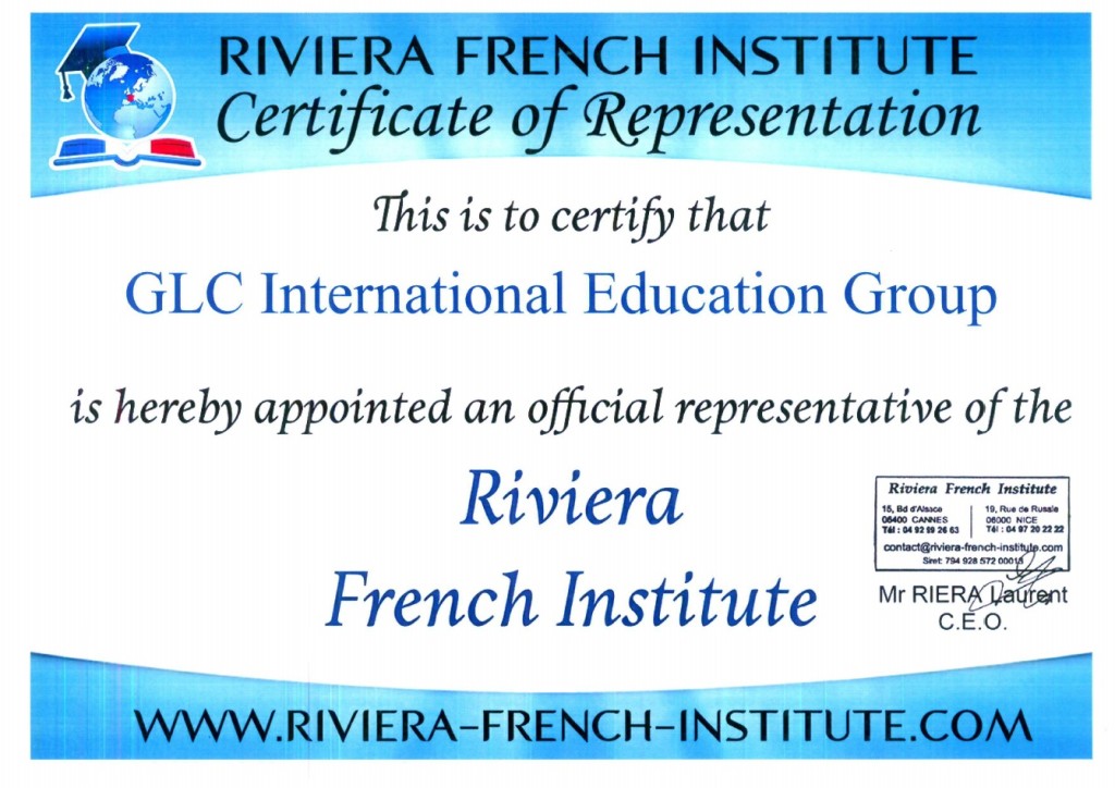 法國語言學校Riviera French Institute 台灣授權代理-GLC鉅霖遊學