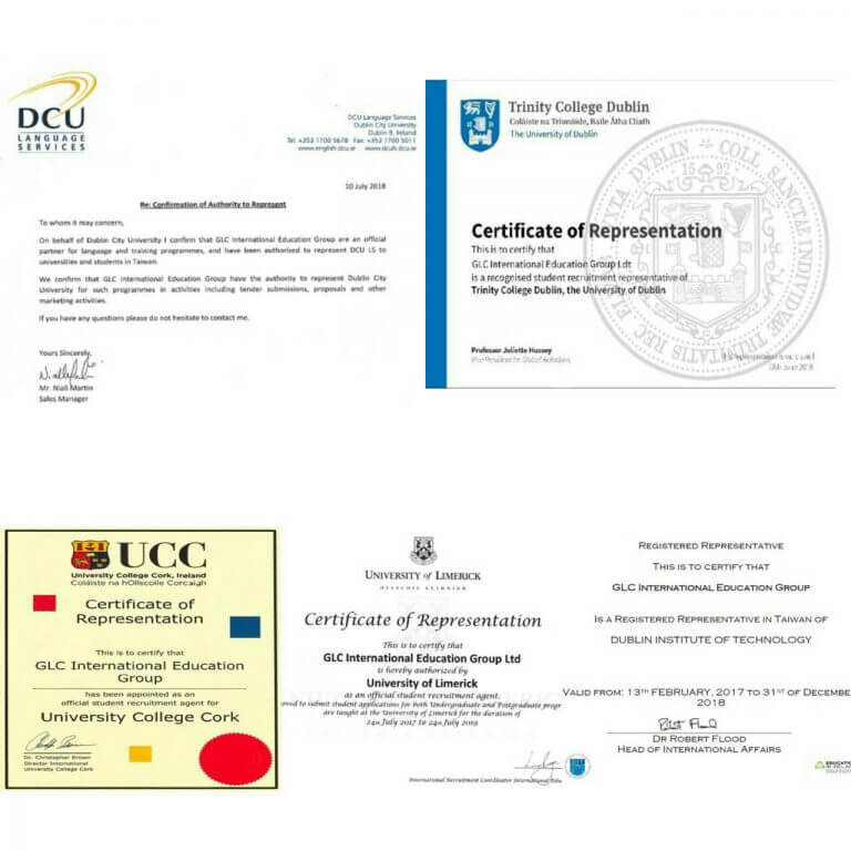 愛爾蘭大學授權招生代表 UCC UCD TUD UL TUD