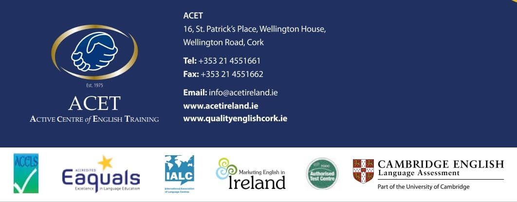 ACET 國際認證 愛爾蘭遊學 歐洲遊學 專業代辦